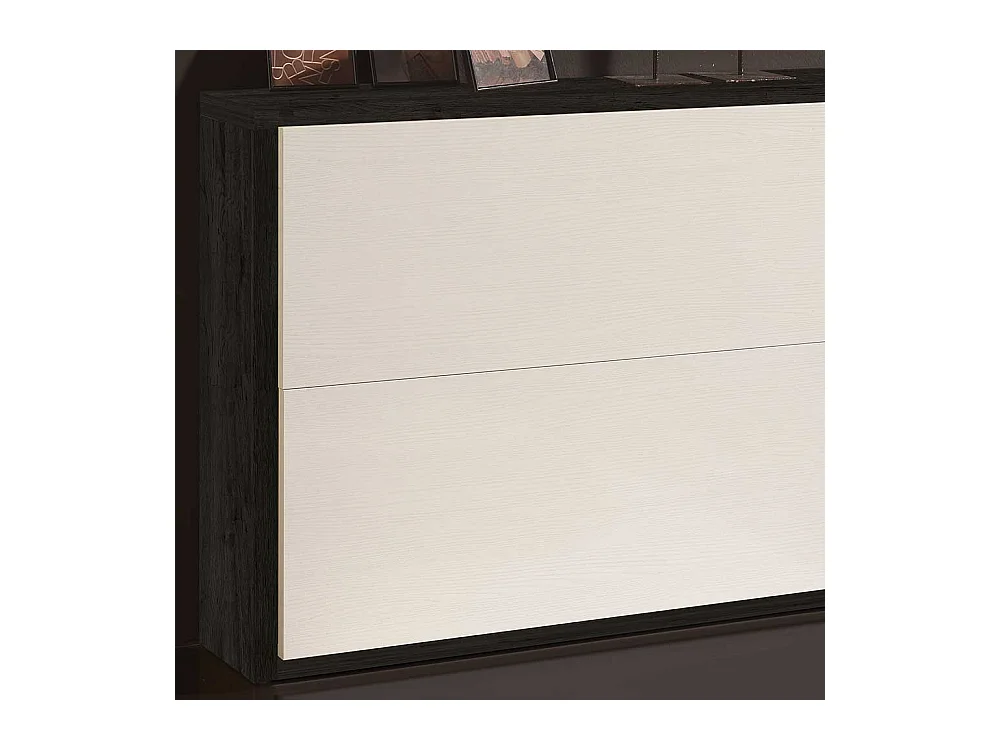 Garderobenschuhschrank in Weiß und Schwarz zwei Klappen