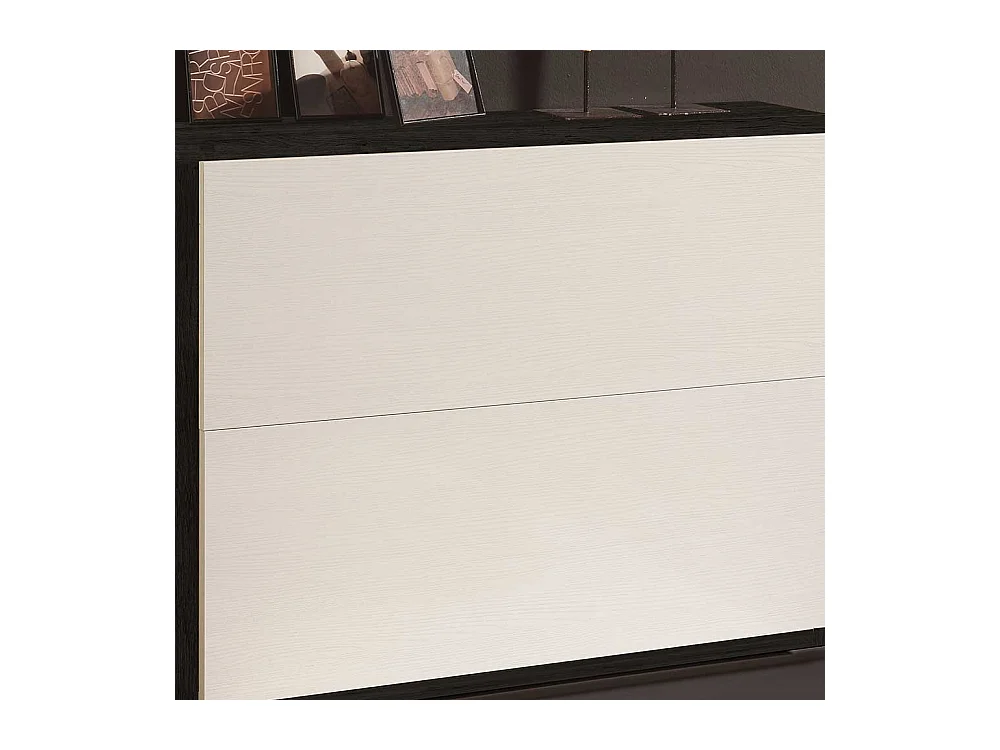 Garderobenschuhschrank in Weiß und Schwarz zwei Klappen