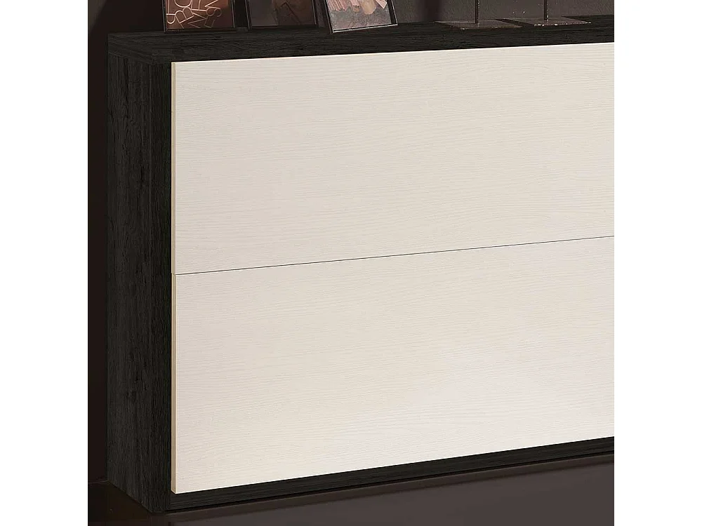 Garderobenschuhschrank in Weiß und Schwarz zwei Klappen