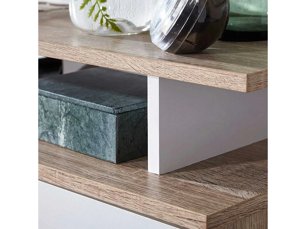 Garderobenschuhschrank mit Ablage in Weiß Sonoma-Eiche