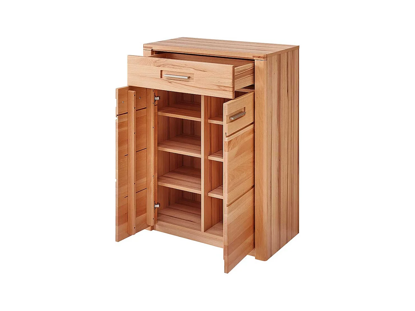 Schuh Schrank in Kernbuchefarben Drehtüren