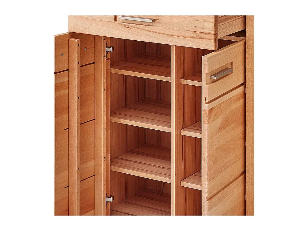 Schuh Schrank in Kernbuchefarben Drehtüren