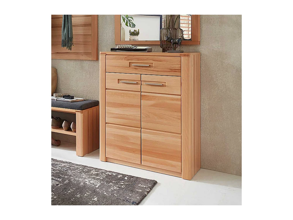 Schuh Schrank in Kernbuchefarben Drehtüren