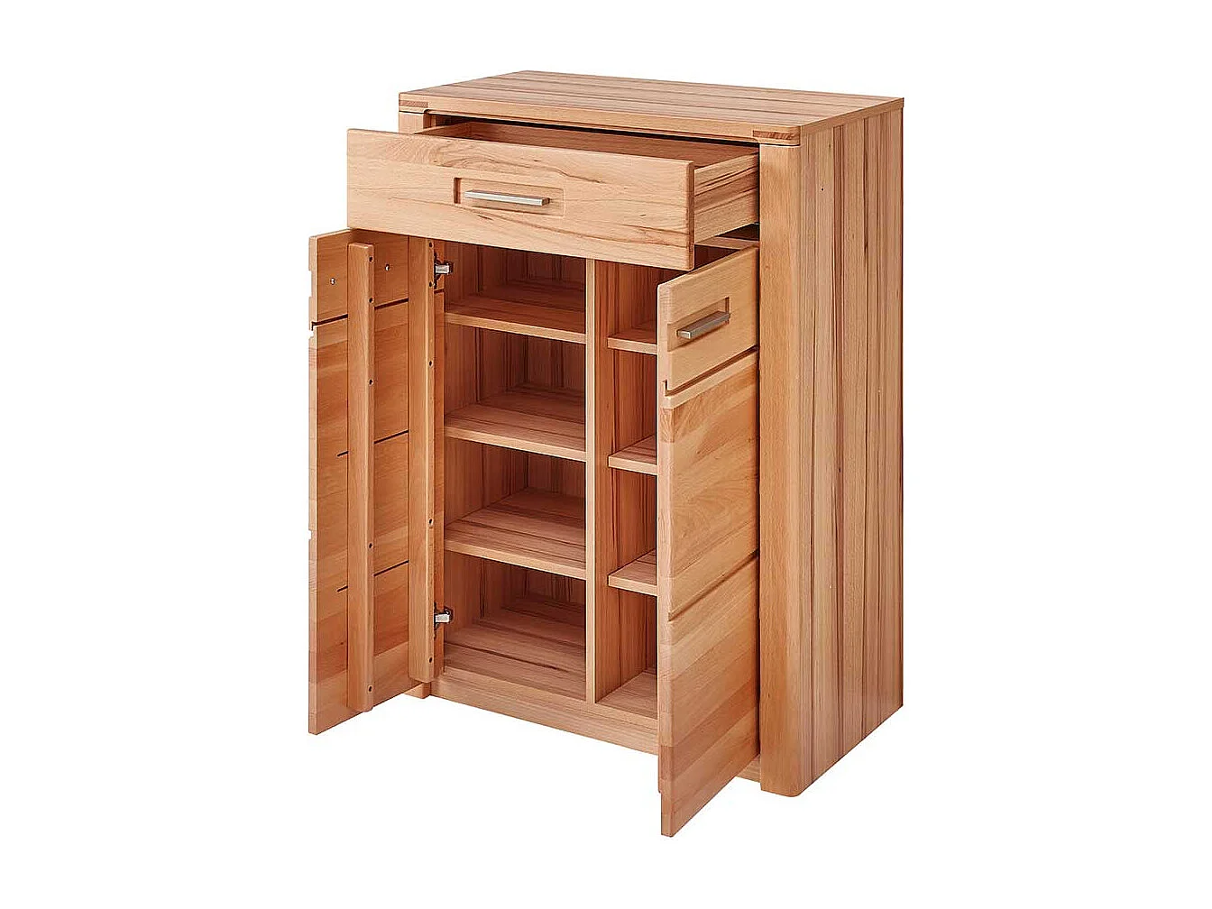 Schuh Schrank in Kernbuchefarben Drehtüren