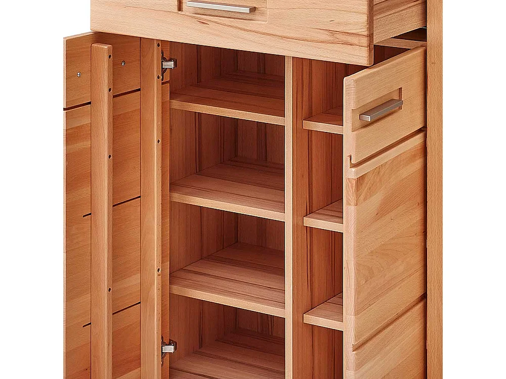 Schuh Schrank in Kernbuchefarben Drehtüren