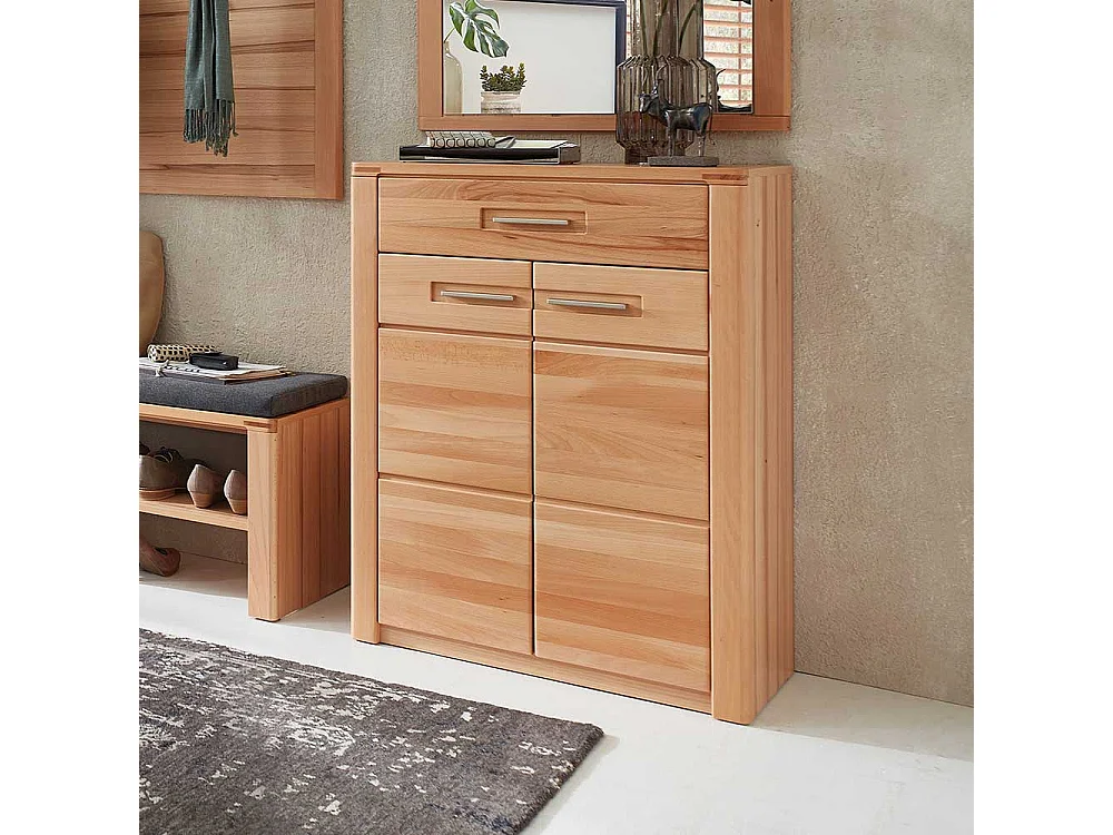 Schuh Schrank in Kernbuchefarben Drehtüren