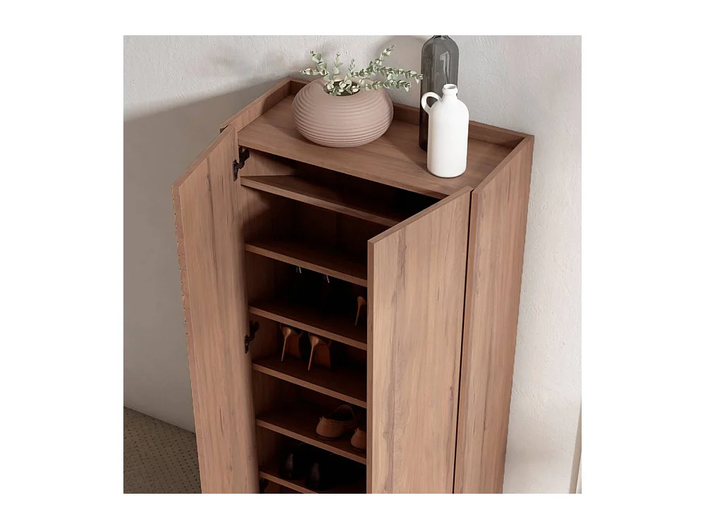 Garderobenschuhschrank Schuh Schrank mit Drehtüren in Holz Braun