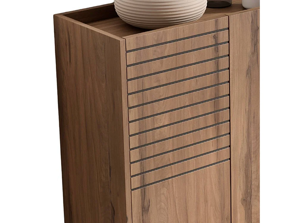 Garderobenschuhschrank Schuh Schrank mit Drehtüren in Holz Braun