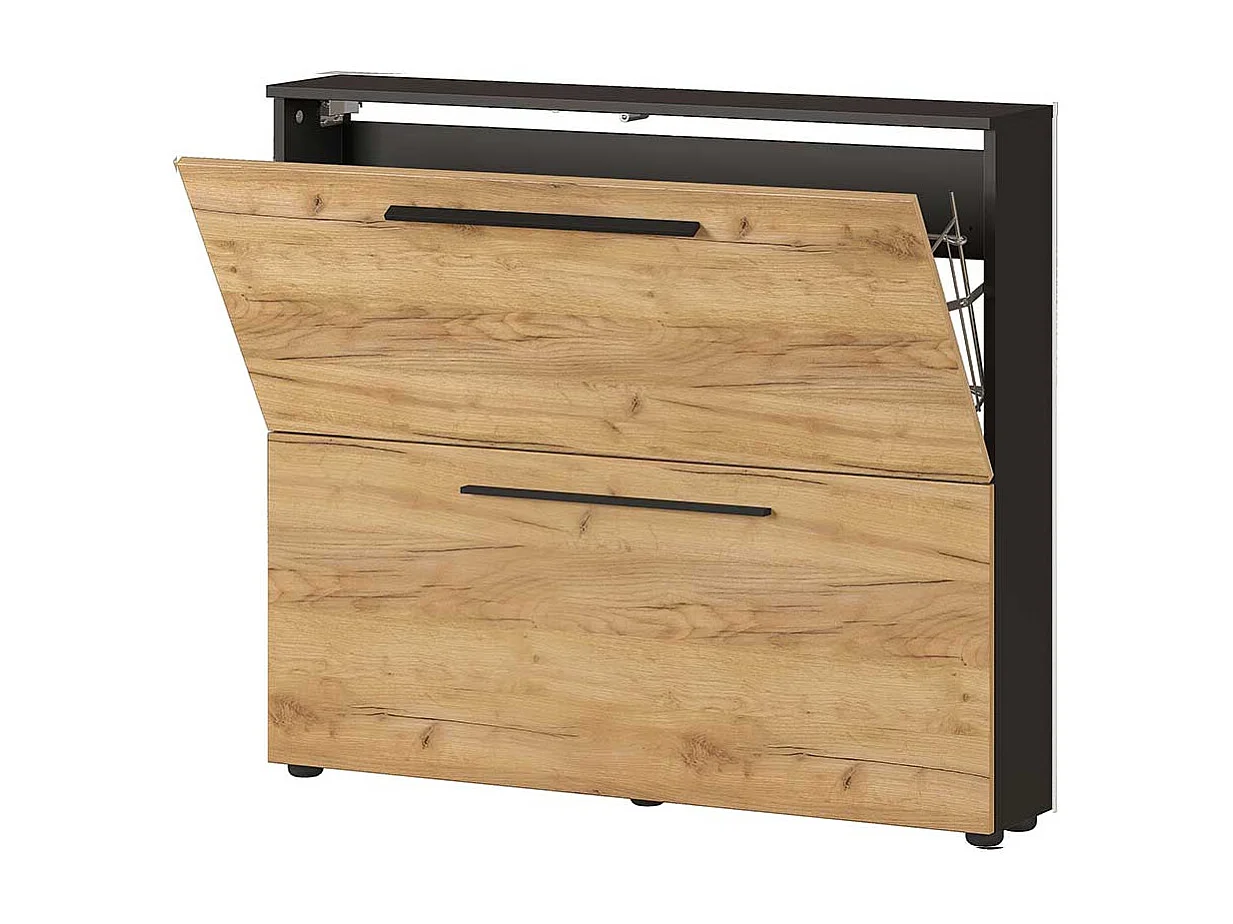 Garderobenschuhschrank in Wildeichefarben Anthrazit