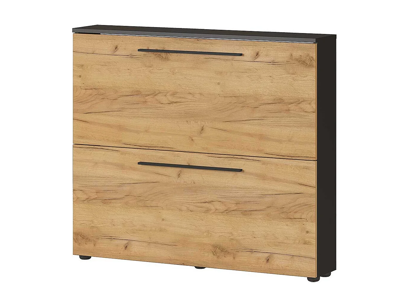 Garderobenschuhschrank in Wildeichefarben Anthrazit