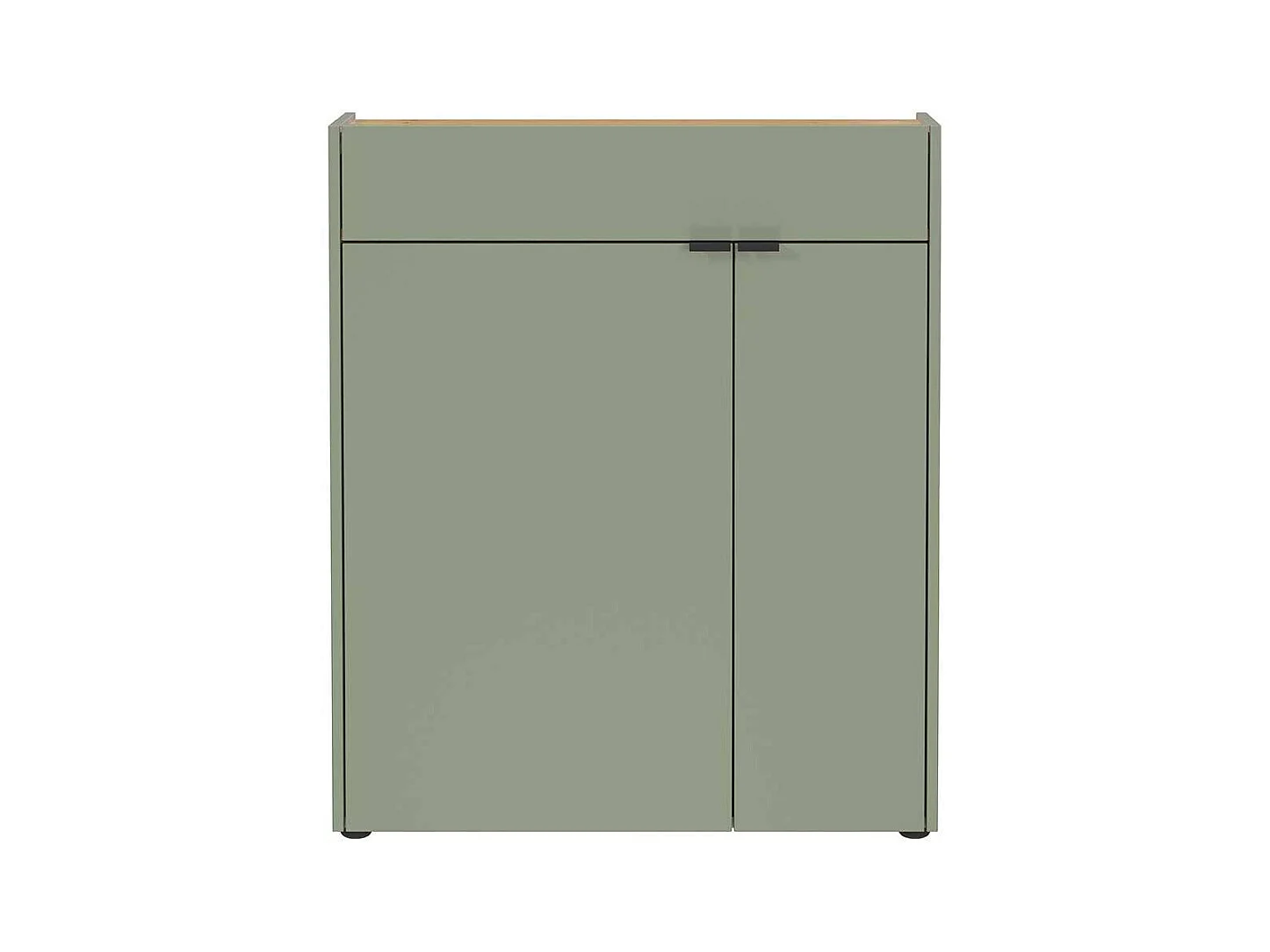 Schuhschrank Schuh Schrank in Graugrün mit Metallgriffen