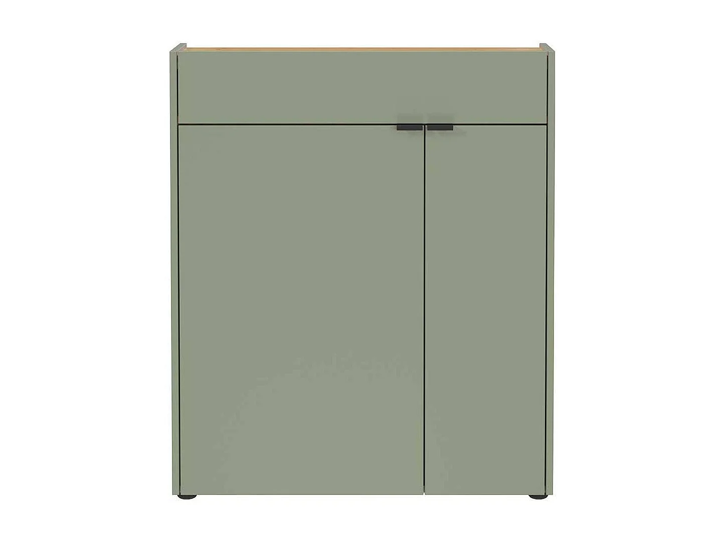 Schuhschrank Schuh Schrank in Graugrün mit Metallgriffen