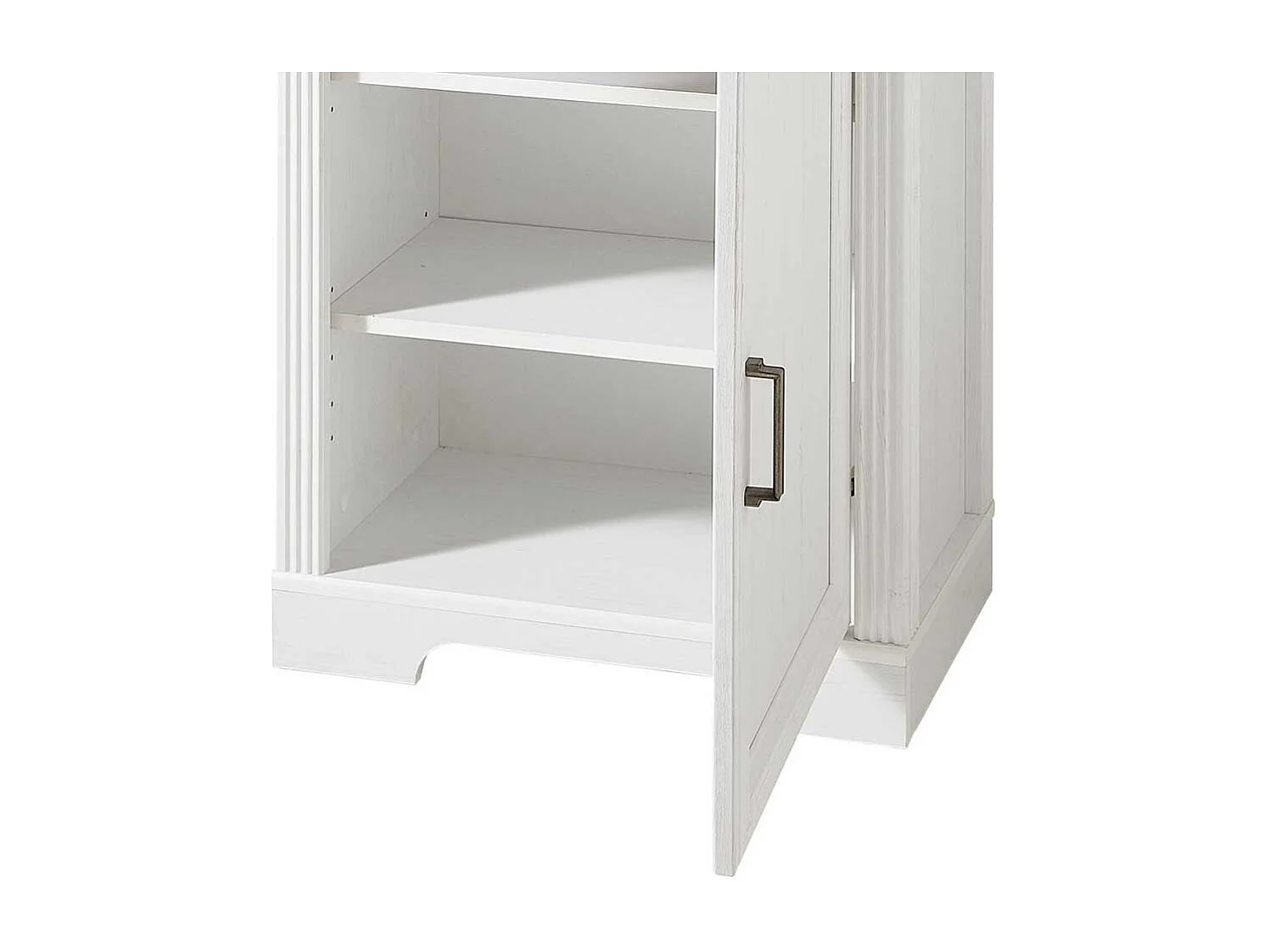 Landhaus Schuhkommode in Weiß und Eichefarben 65 cm breit