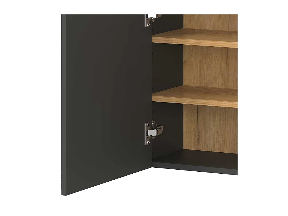 Schrank Hängeschrank in Dunkelgrau für die Wandmontage