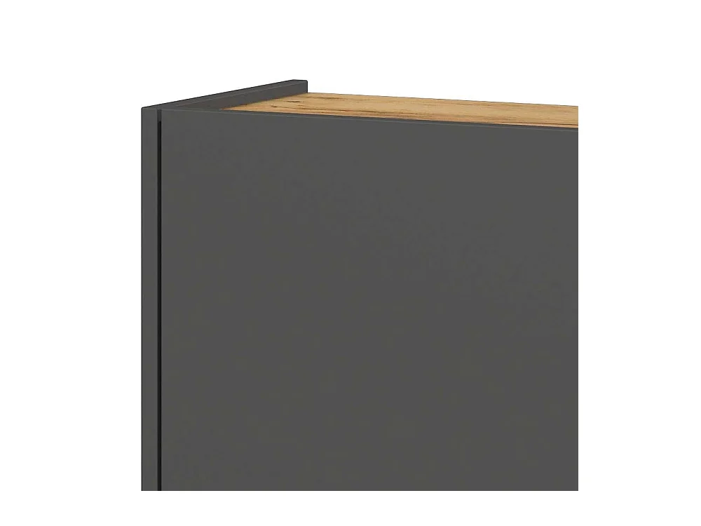 Schrank Hängeschrank in Dunkelgrau für die Wandmontage