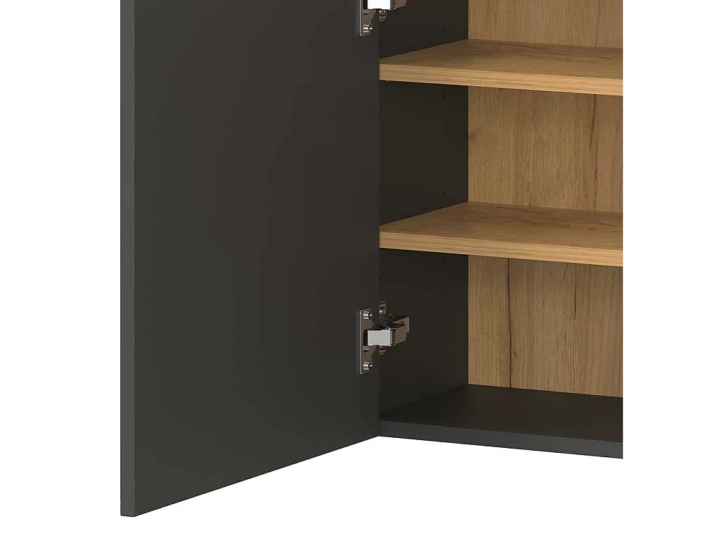 Schrank Hängeschrank in Dunkelgrau für die Wandmontage