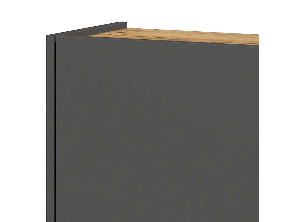 Schrank Hängeschrank in Dunkelgrau für die Wandmontage