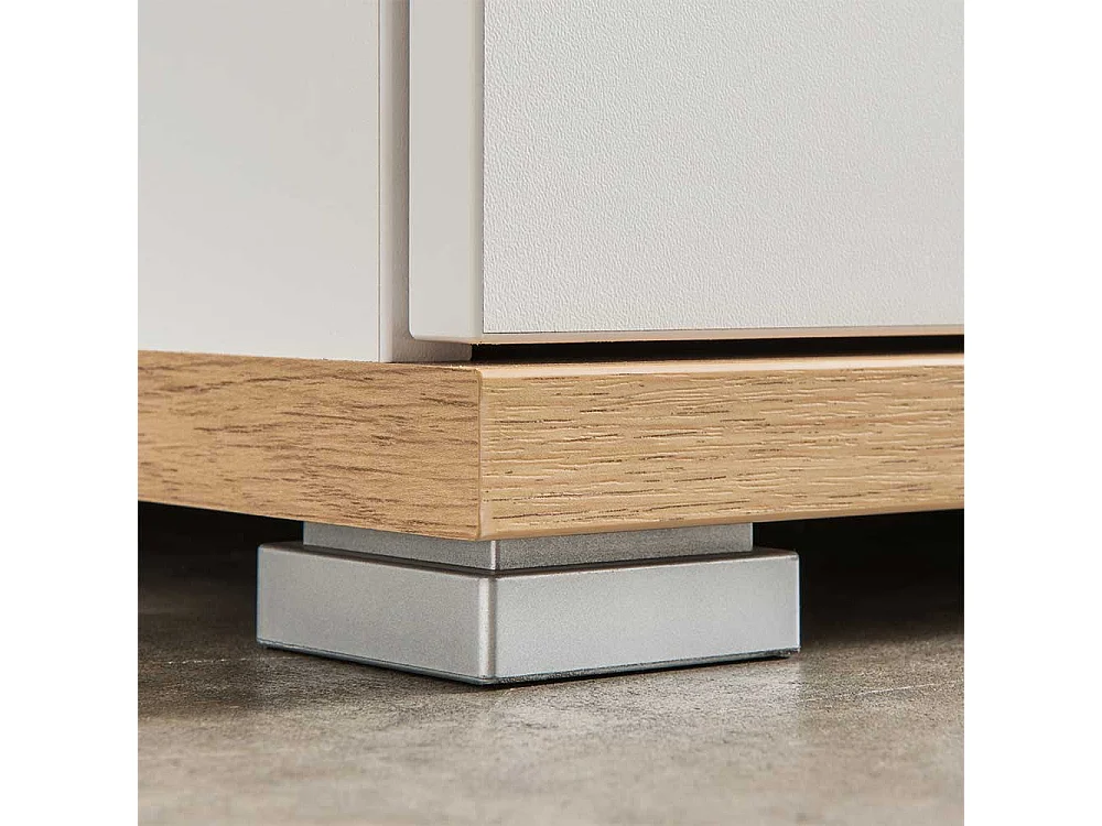 Schuhschrank in Weiß Eiche 90 cm