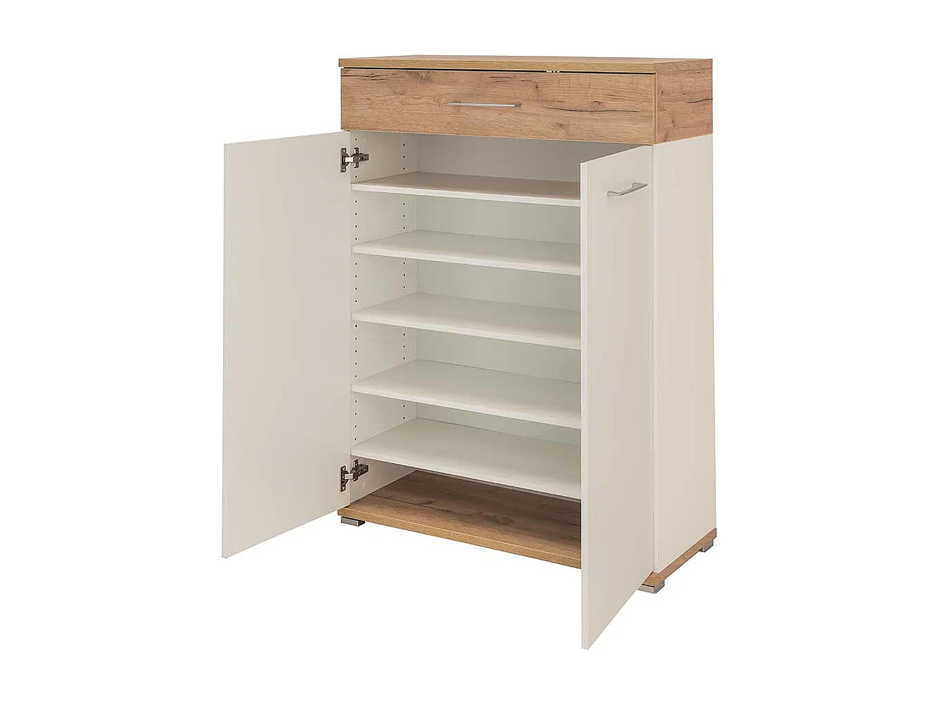 Schuhschrank in Weiß Eiche 90 cm