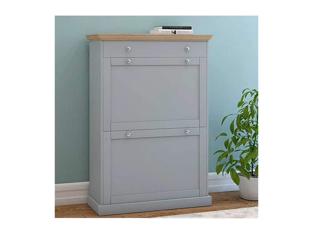 Schuhschrank Schuh Klappschrank mit einer Schublade inklusive zwei Schuhklappen