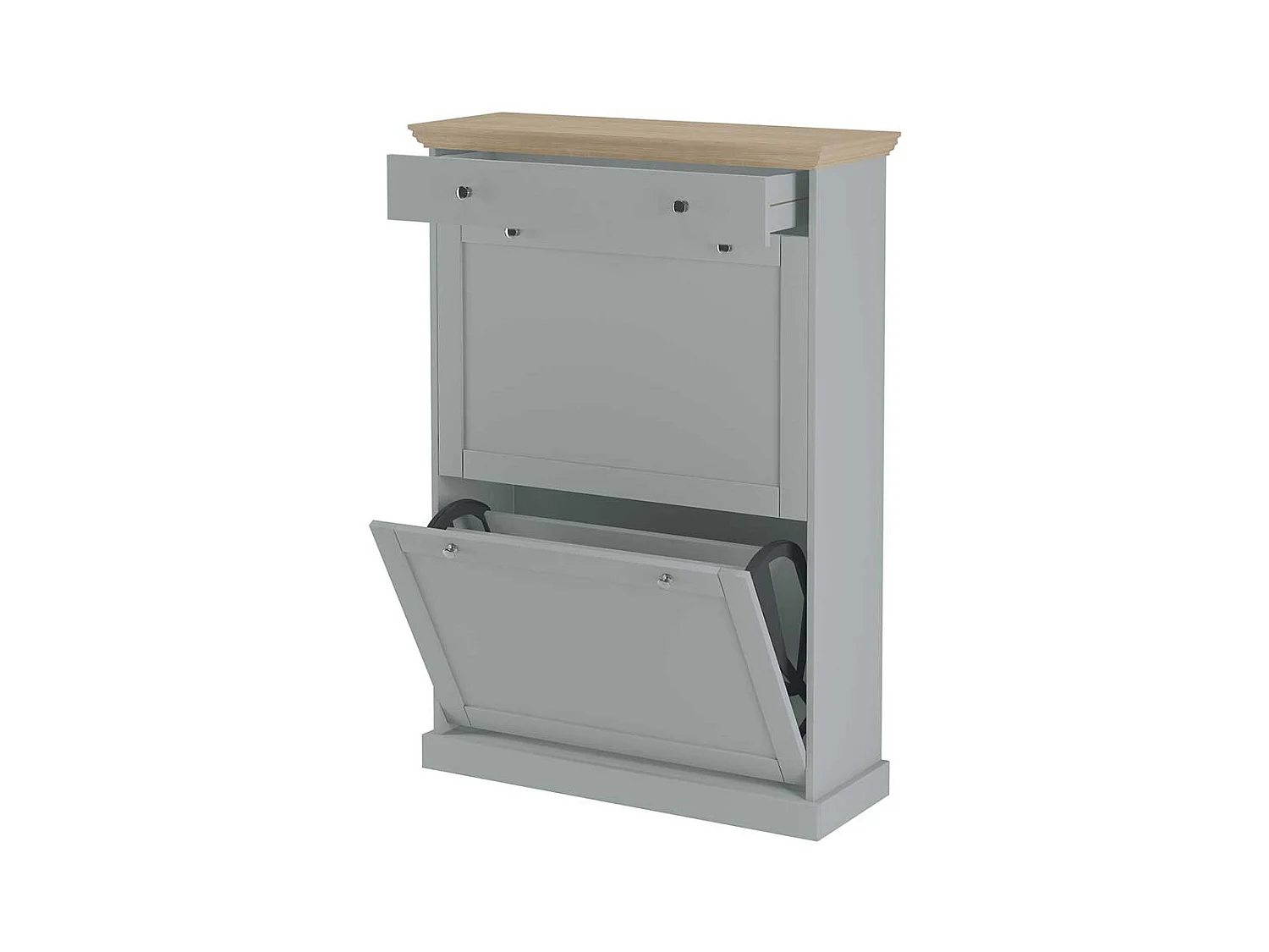 Schuhschrank Schuh Klappschrank mit einer Schublade inklusive zwei Schuhklappen