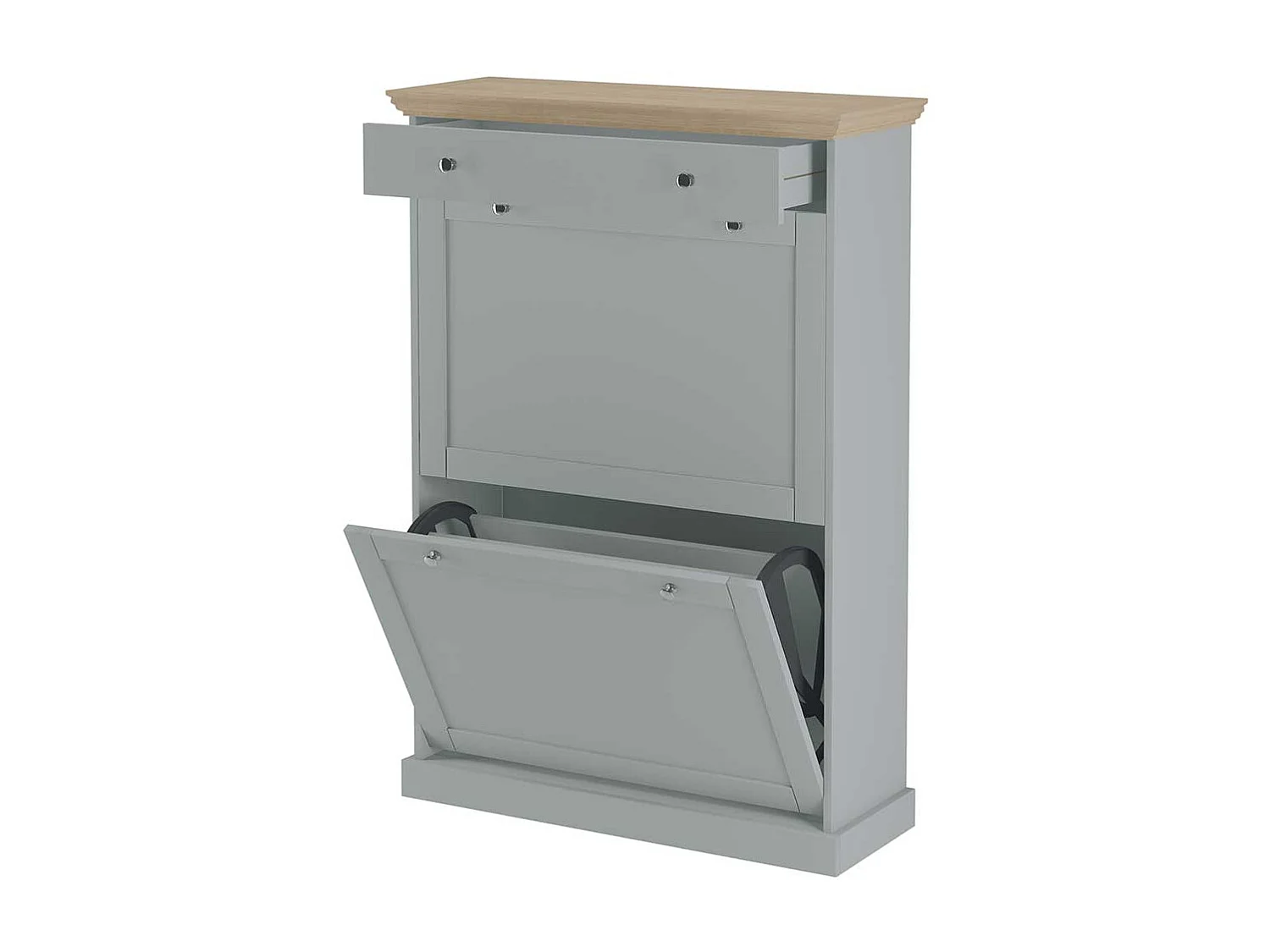 Schuhschrank Schuh Klappschrank mit einer Schublade inklusive zwei Schuhklappen