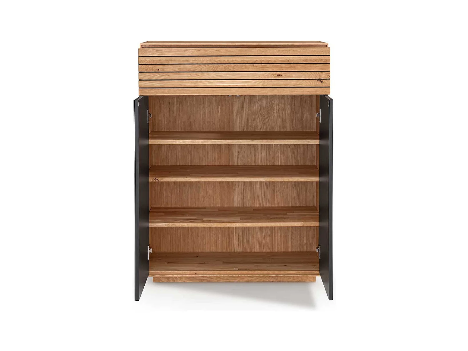 Schuhgarderobe Schuh Schrank mit Drehtüren in Weiß und Asteichefarben