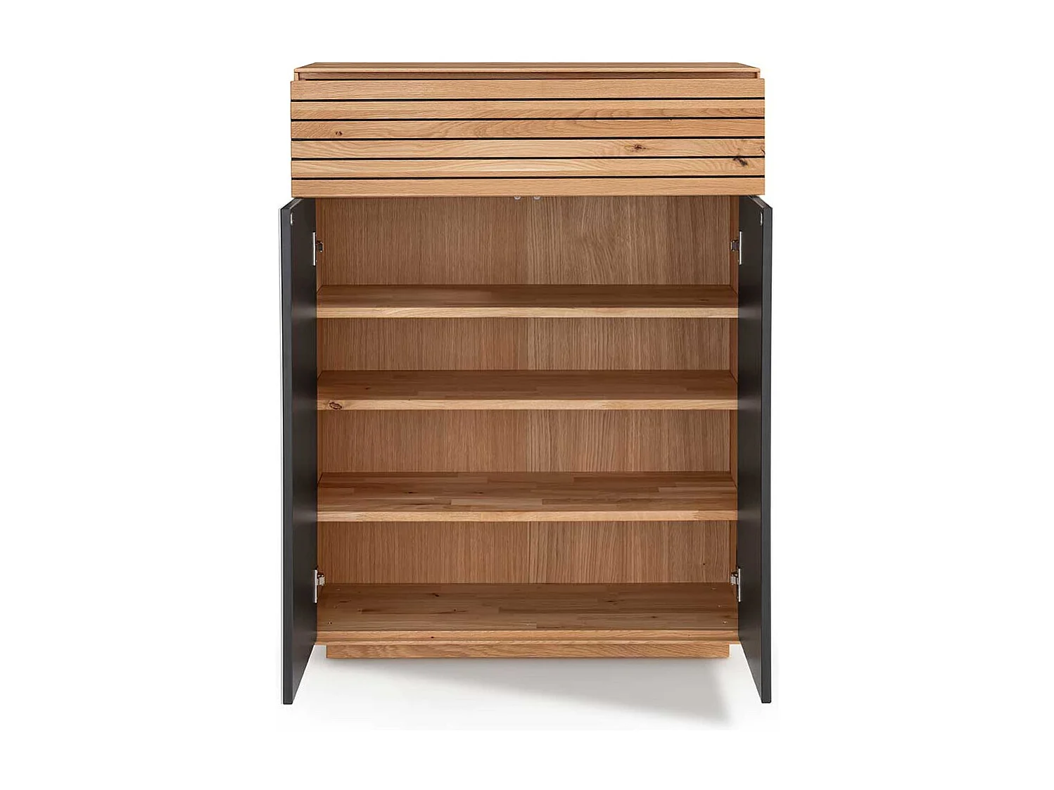 Schuhgarderobe Schuh Schrank mit Drehtüren in Weiß und Asteichefarben