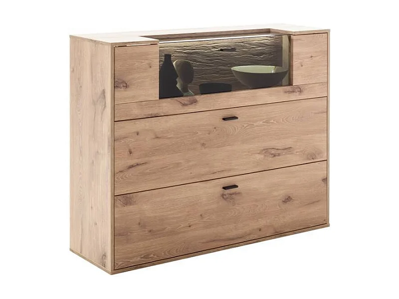 Schuhschrank Wandschrank mit LED Beleuchtung und Metallgriffen