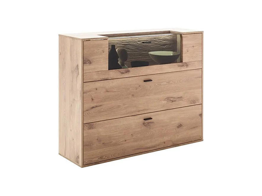 Schuhschrank Wandschrank mit LED Beleuchtung und Metallgriffen