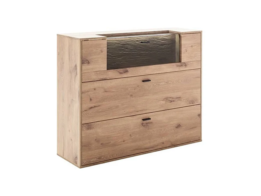 Schuhschrank Wandschrank mit LED Beleuchtung und Metallgriffen