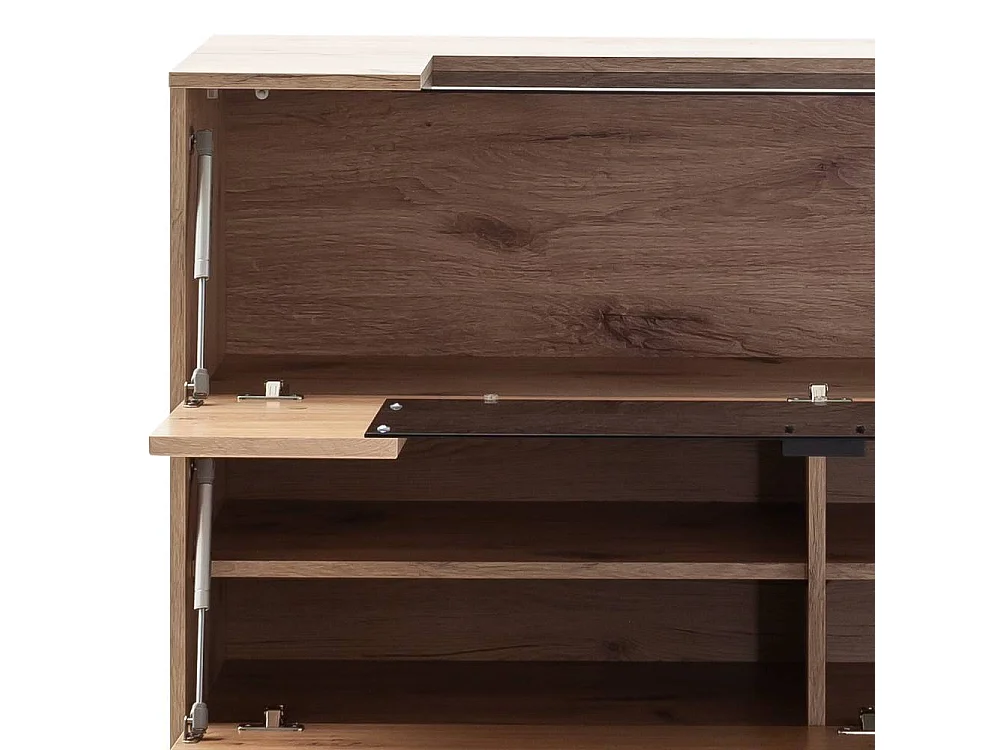 Schuhschrank Wandschrank mit LED Beleuchtung und Metallgriffen