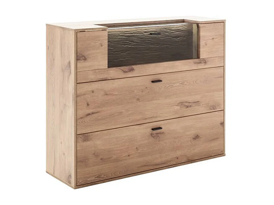 Schuhschrank Wandschrank mit LED Beleuchtung und Metallgriffen