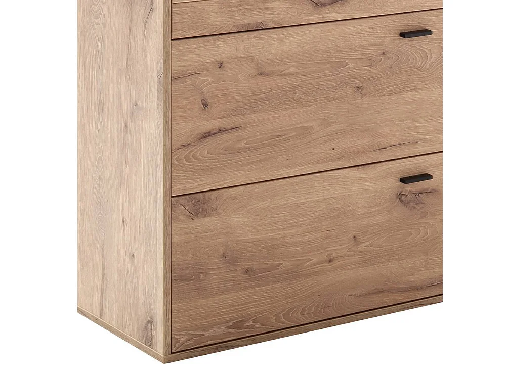 Schuhschrank Wandschrank mit LED Beleuchtung und Metallgriffen