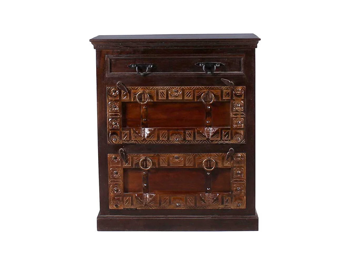 Schuhkipper im Kolonialstil Teak Massivholz