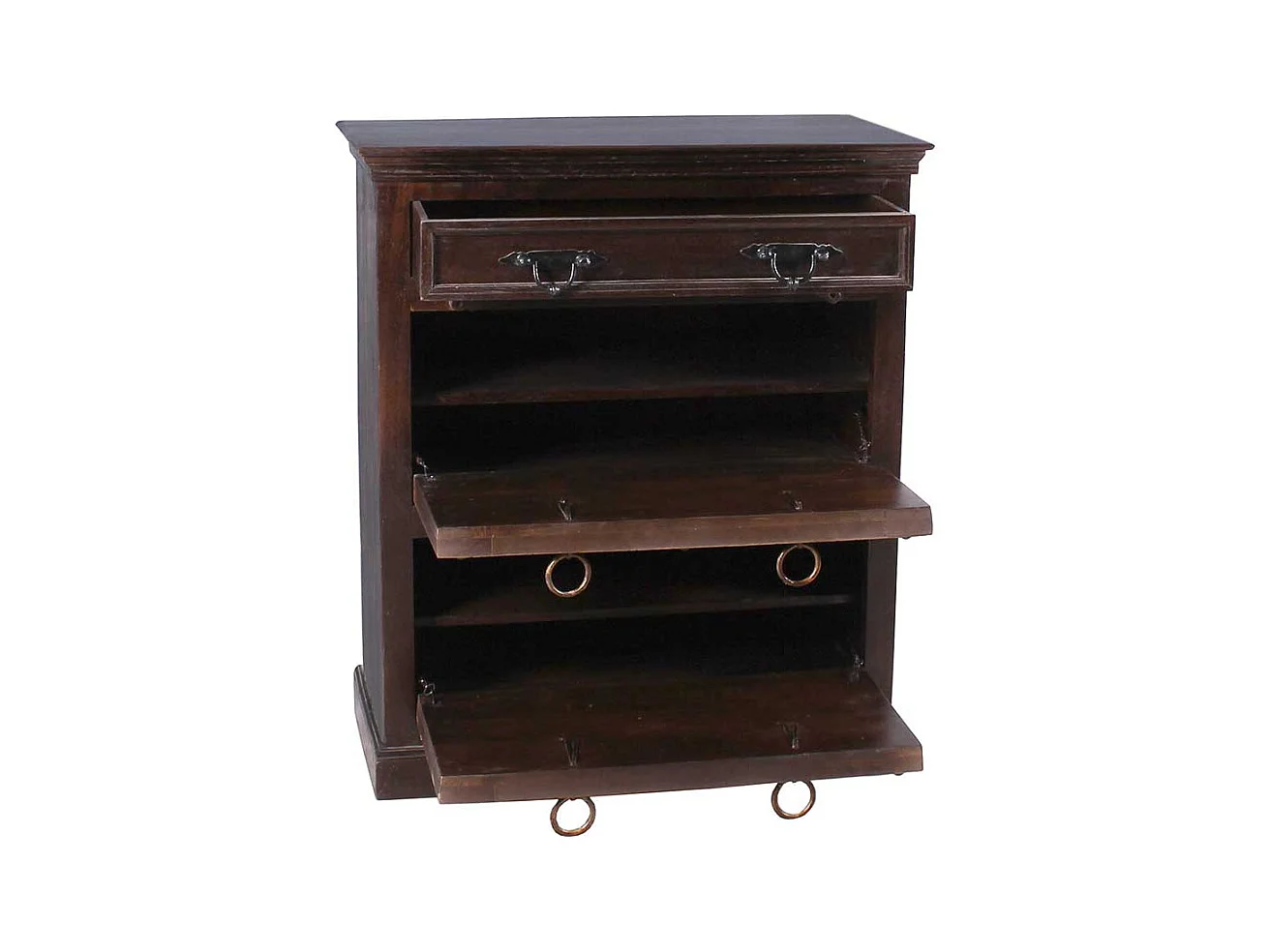 Schuhkipper im Kolonialstil Teak Massivholz