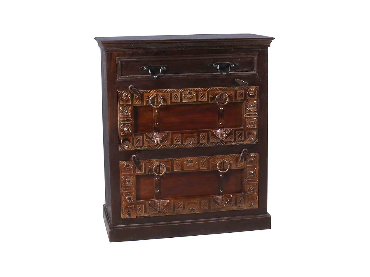 Schuhkipper im Kolonialstil Teak Massivholz