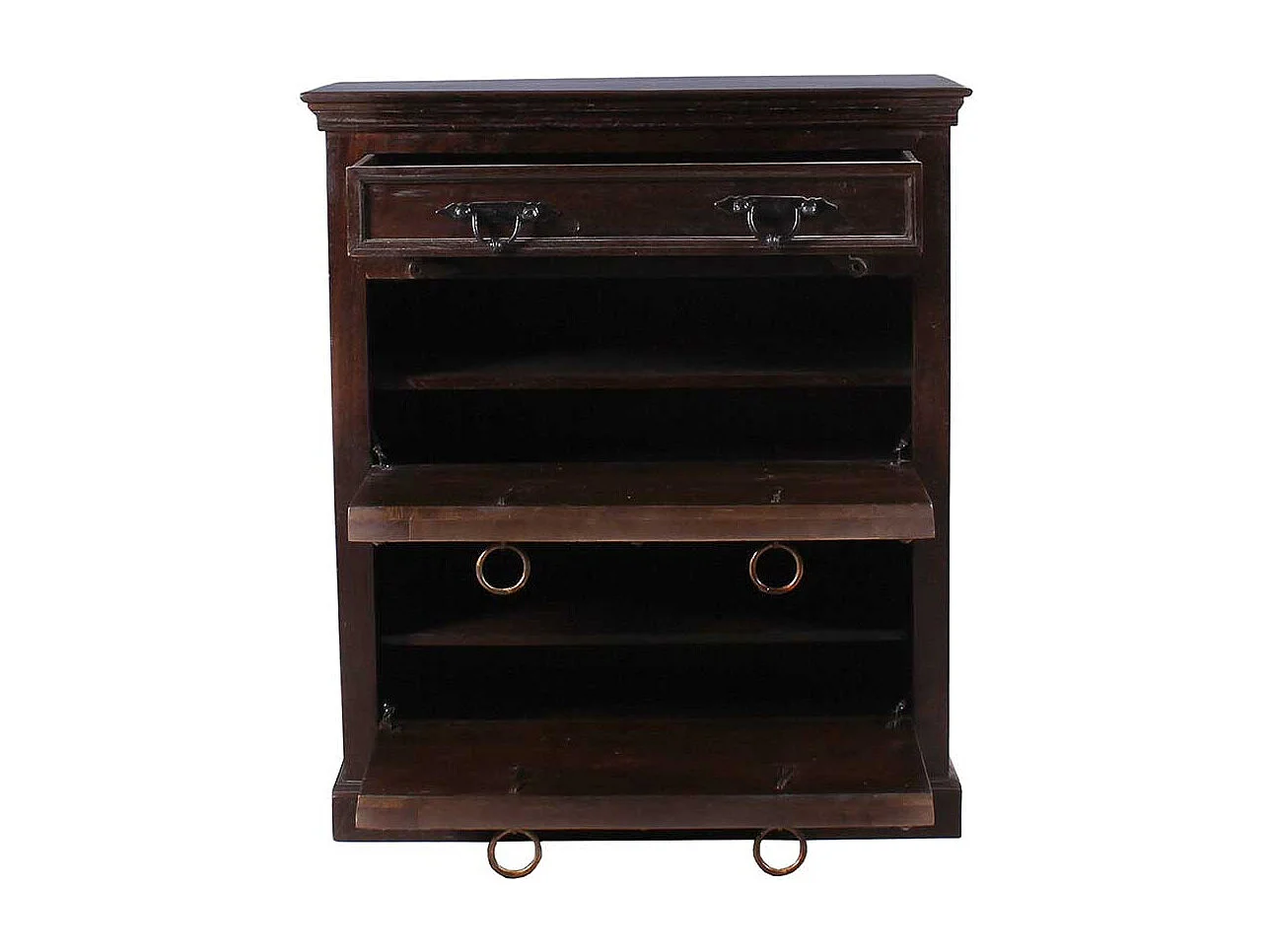 Schuhkipper im Kolonialstil Teak Massivholz