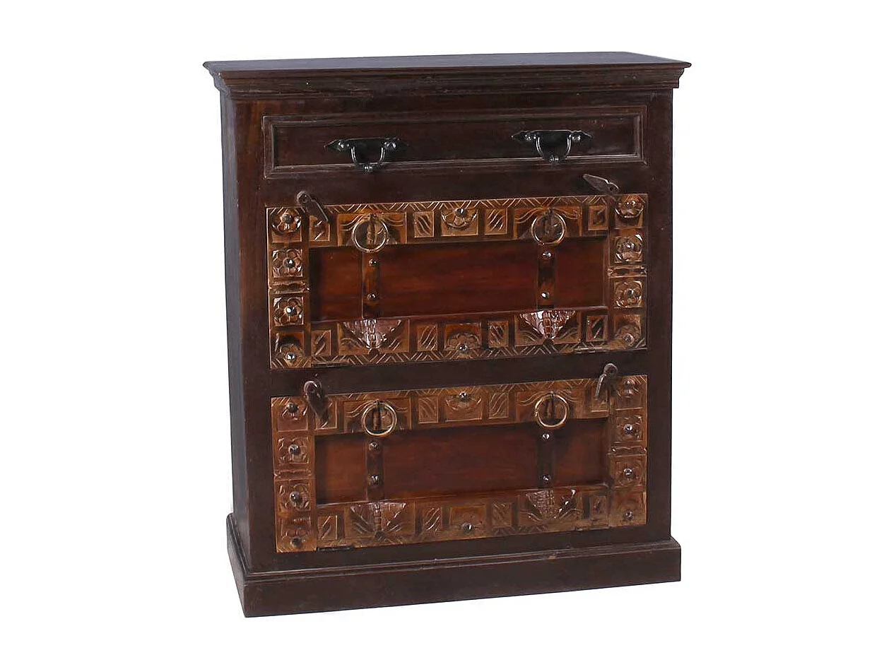 Schuhkipper im Kolonialstil Teak Massivholz