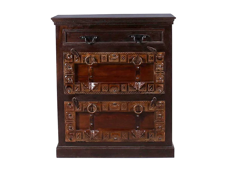 Schuhkipper im Kolonialstil Teak Massivholz