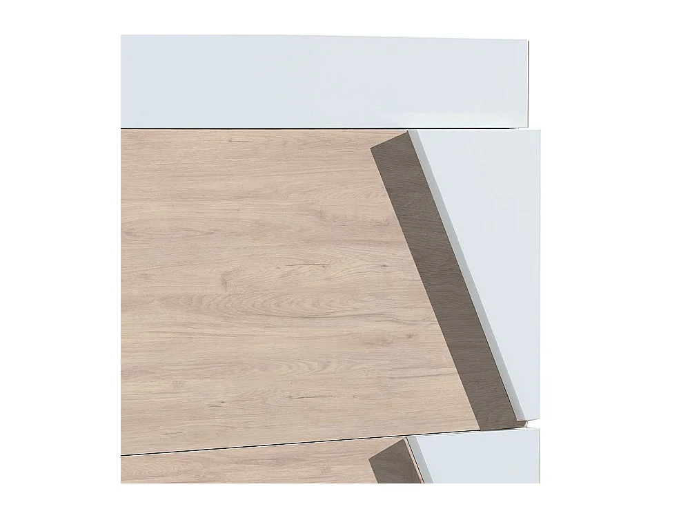 Schuhklappenschrank in Eiche Bianco und Weiß modern