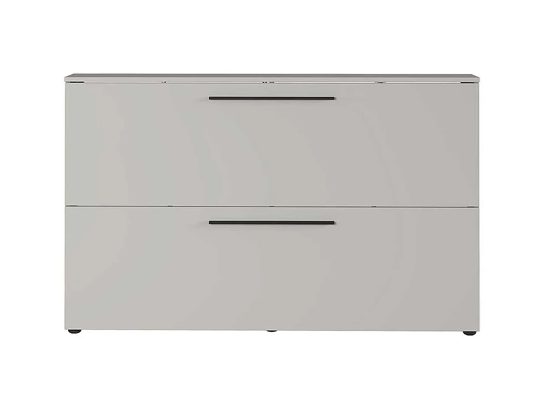 Garderobenschuhschrank in Hellgrau 2 Schuhkörben aus Metall