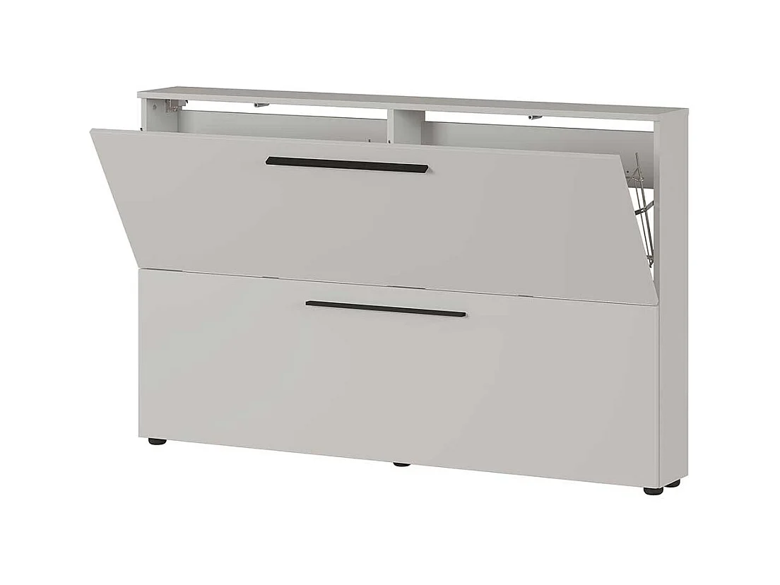 Garderobenschuhschrank in Hellgrau 2 Schuhkörben aus Metall