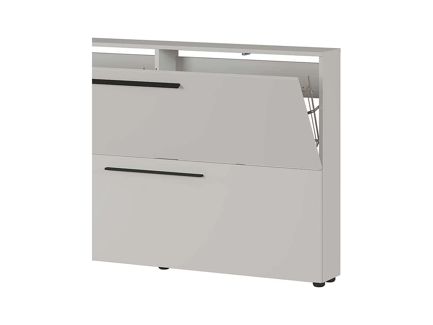 Garderobenschuhschrank in Hellgrau 2 Schuhkörben aus Metall