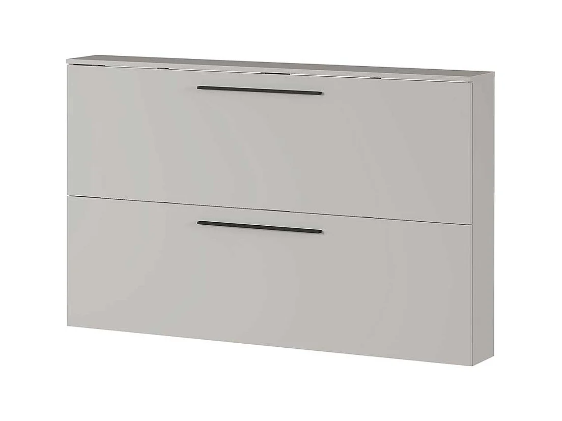 Garderobenschuhschrank in Hellgrau 2 Schuhkörben aus Metall