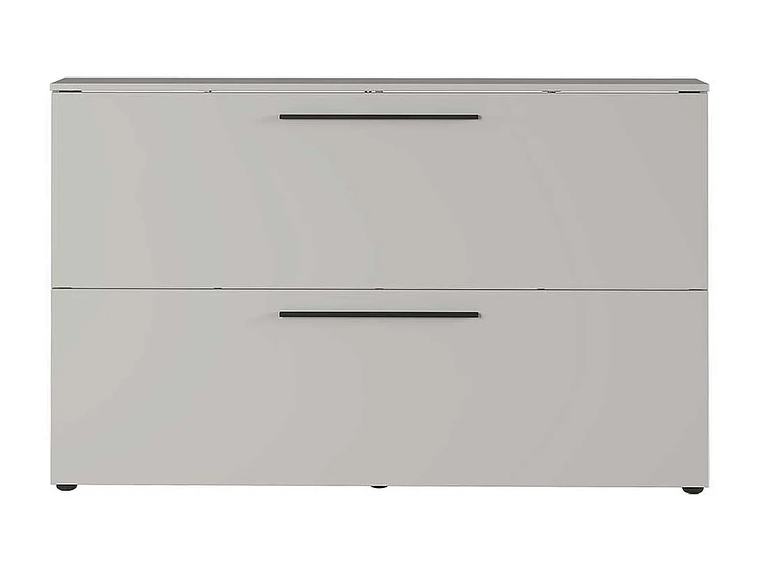 Garderobenschuhschrank in Hellgrau 2 Schuhkörben aus Metall