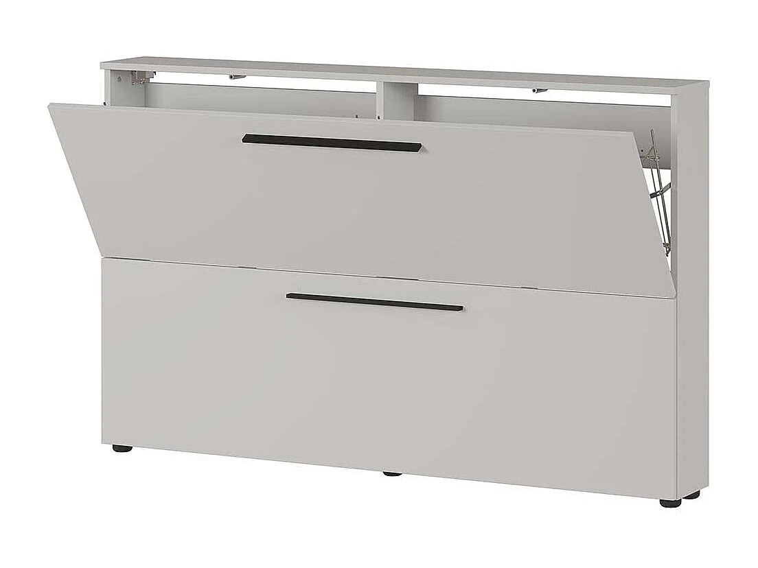 Garderobenschuhschrank in Hellgrau 2 Schuhkörben aus Metall