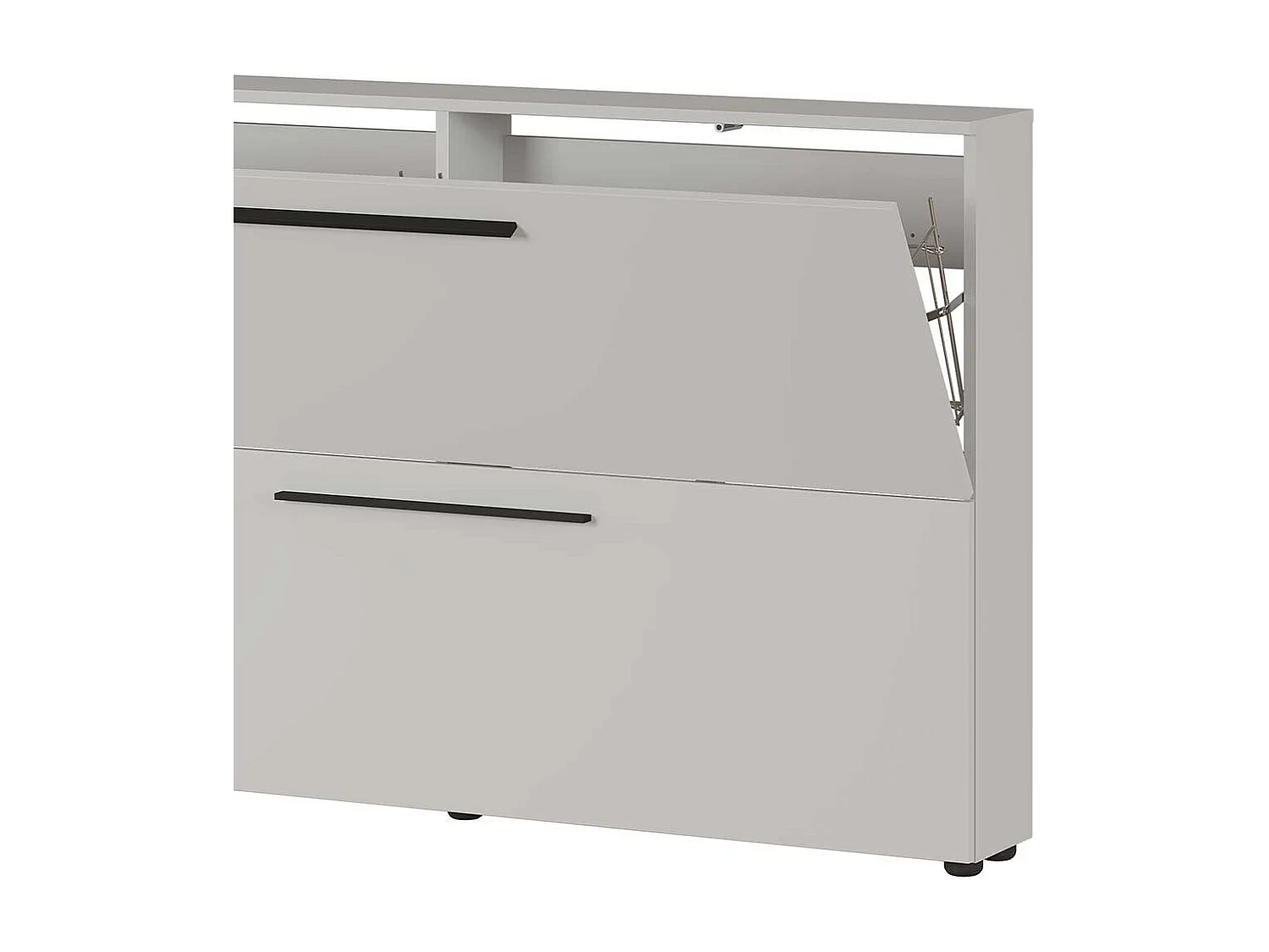 Garderobenschuhschrank in Hellgrau 2 Schuhkörben aus Metall