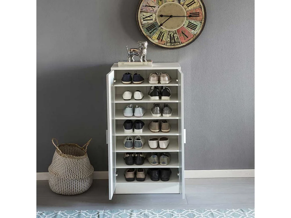 Garderoben Schuhschrank in Weiß 55 cm