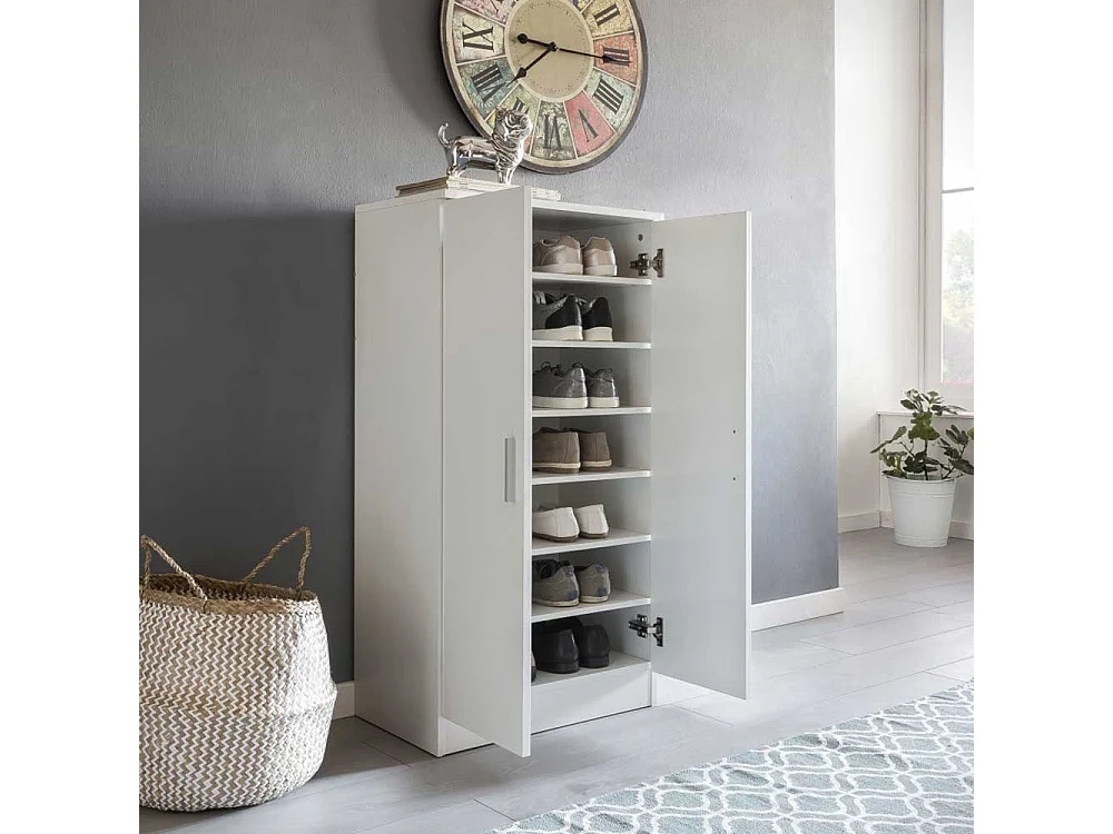 Garderoben Schuhschrank in Weiß 55 cm